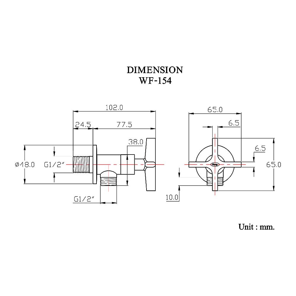 วาล์วฝักบัว 1 ทาง HANG WF-154