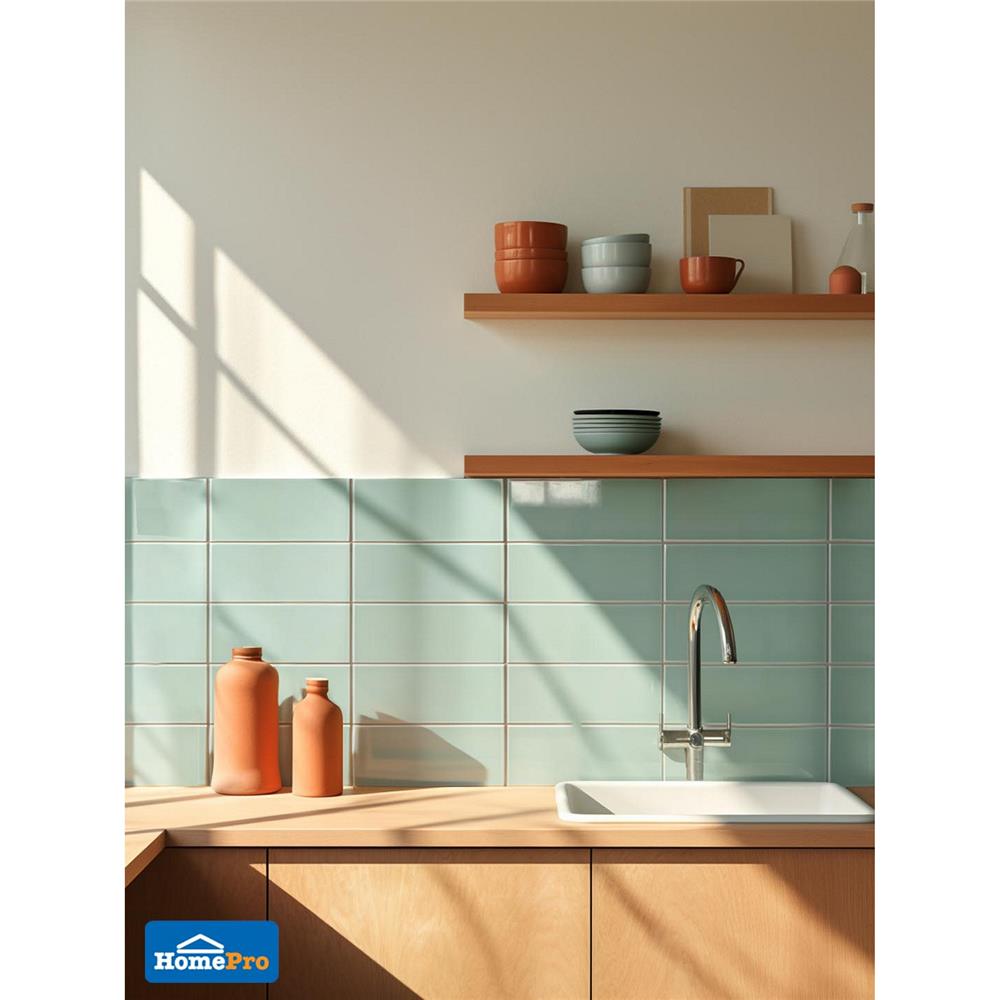 กระเบื้องผนัง 7.5x30 ซม. TARA คลาวดี้ เจท เขียว 1 ตร.ม.