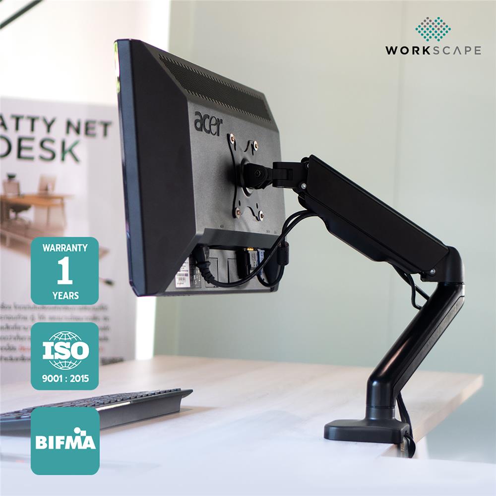 แขนจับจอมอนิเตอร์ WORKSCAPE SPRING สีดำ