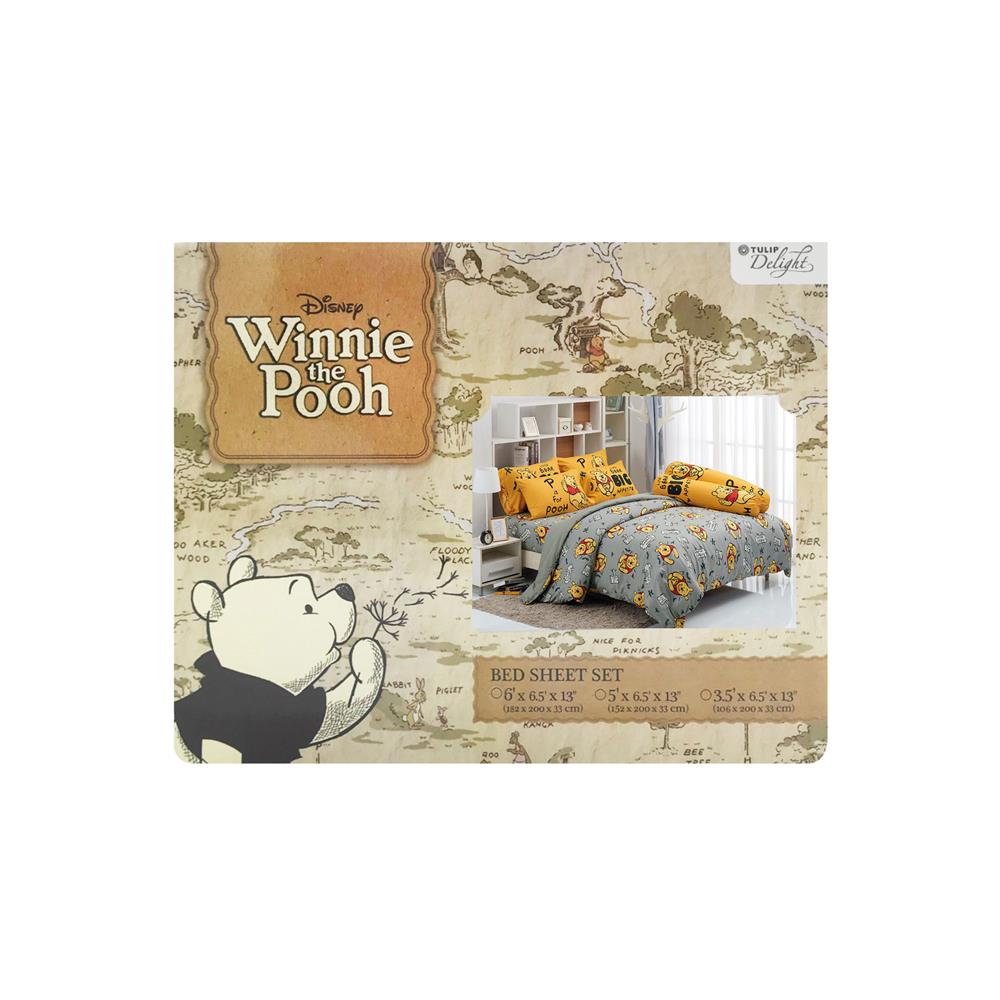 ชุดผ้าปูที่นอน 6 ฟุต 5 ชิ้น TULIP WINNIE THE POOH 60012-DLC089