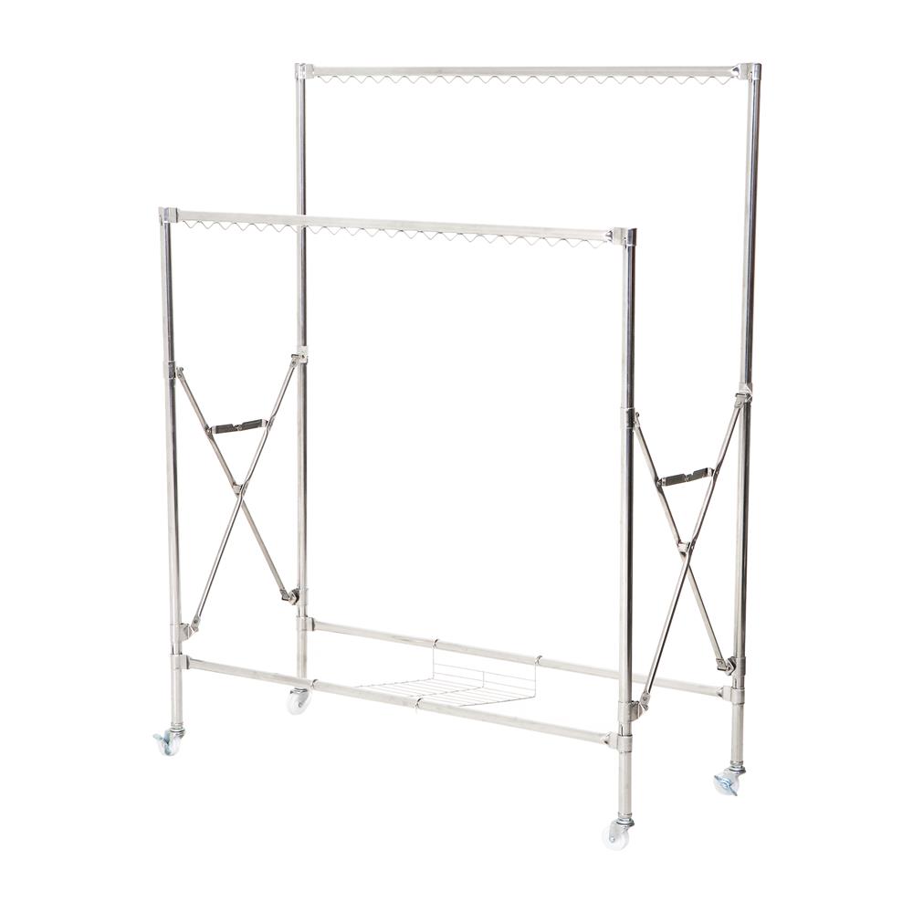 ราวตากผ้าบาร์คู่พับได้สเตนเลส 304 PLIM EMMA 1.2 ม. สีเงิน