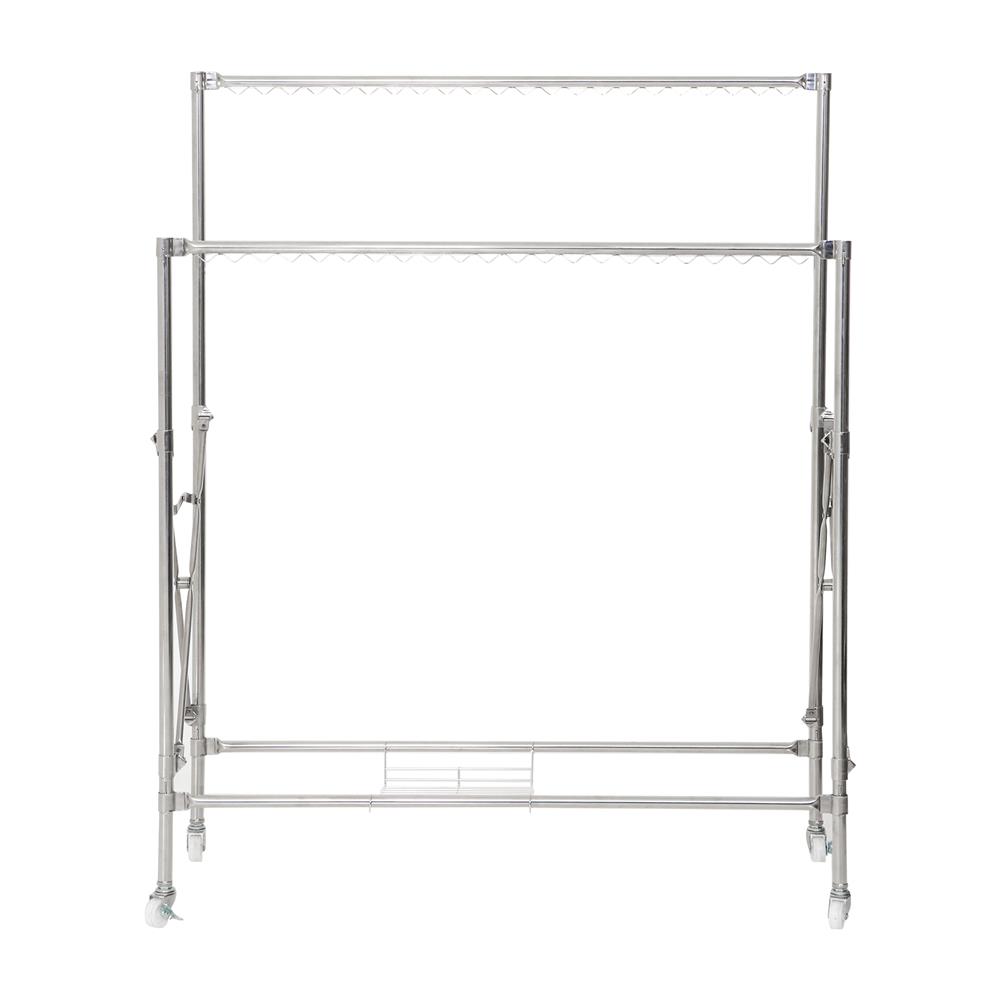 ราวตากผ้าบาร์คู่พับได้สเตนเลส 304 PLIM EMMA 1.2 ม. สีเงิน