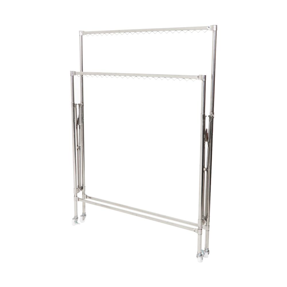 ราวตากผ้าบาร์คู่พับได้สเตนเลส 304 PLIM EMMA 1.2 ม. สีเงิน