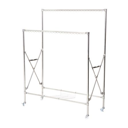 ราวตากผ้าบาร์คู่พับได้สเตนเลส 304 PLIM EMMA 1.2 ม. สีเงิน