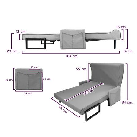 โซฟาเบด THAIBULL OLT507-100 สีเทา_10