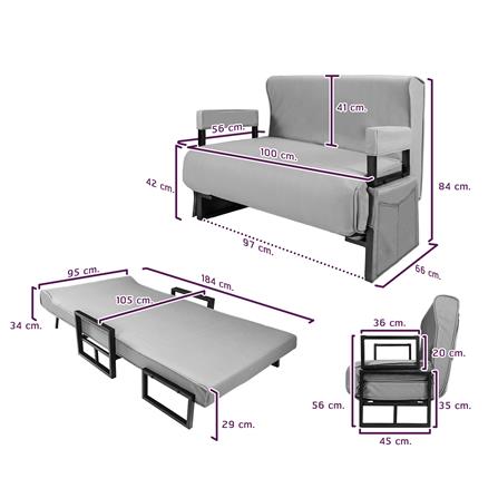 โซฟาเบด THAIBULL OLT507-100 สีเทา_9