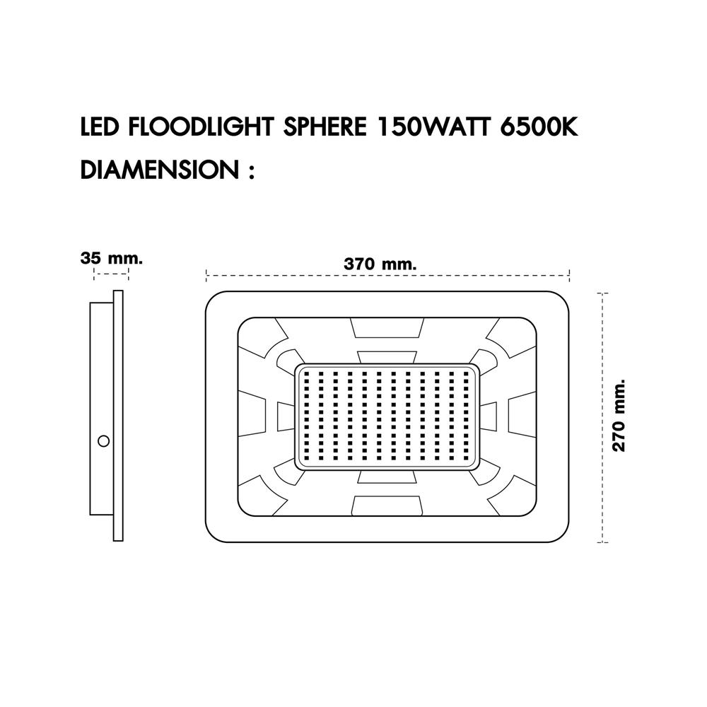 สปอตไลท์ภายนอก LED RACER SPHERE 150 วัตต์ DAYLIGHT