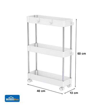 ชั้นวางของพลาสติก 3 ชั้น มีล้อ KECH NIFTY 40X13X60 ซม. สีขาว_6