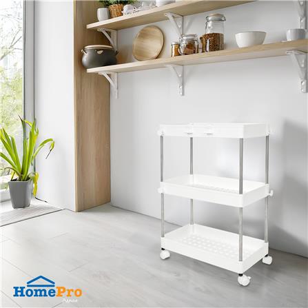 ชั้นวางของพลาสติก 3 ชั้น มีล้อ KECH NIFTY 40X22X60 ซม. สีขาว_4