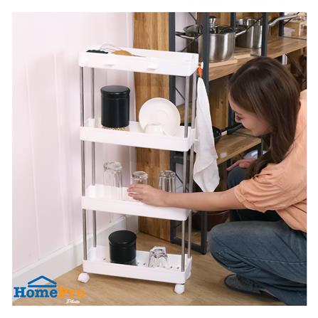 ชั้นวางของพลาสติก 4 ชั้น มีล้อ KECH NIFTY 40X13X85 ซม. สีขาว_4