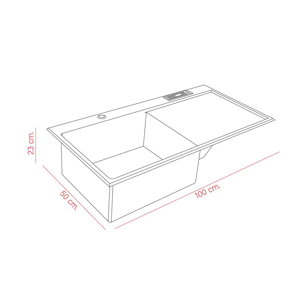 ซิงค์ฝัง 1 หลุม 1 ที่พัก DYNA HOME 10050 SBDT สีเงิน