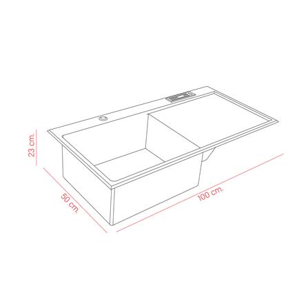 ซิงค์ฝัง 1 หลุม 1 ที่พัก DYNA HOME 10050 SBDT สีเงิน_3