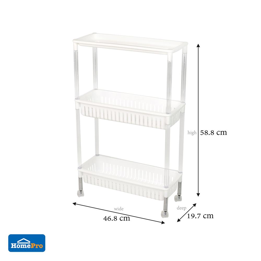 ชั้นวางของ 3 ชั้น มีล้อ KECH LINA 46.8X19.7X58.8 ซม.