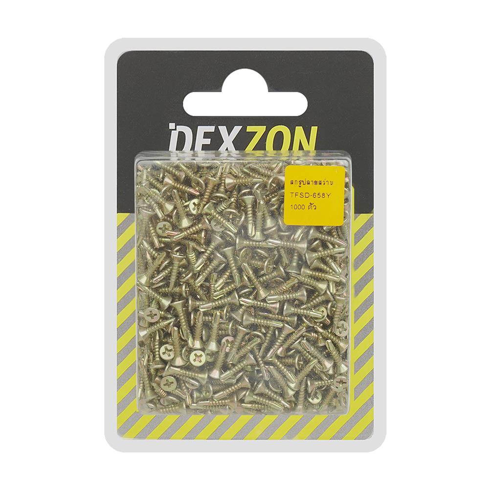 สกรูปลายสว่าน TF DEXZON 6X5/8 นิ้ว แพ็ก 1000 ชิ้น