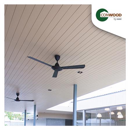 ไม้ระแนง ตกแต่งฝ้า CONWOOD 3 นิ้ว 7.5X305X1.1 ซม. สีขาวงาช้าง_2