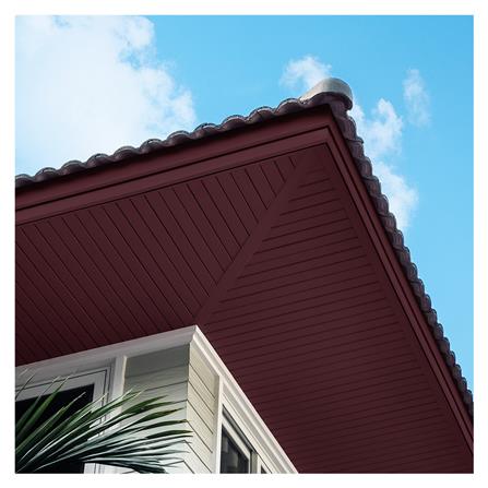 ไม้ระแนง DURAONE ผิวเรียบ ขอบวี 7.5X300X0.8 ซม. สีแดงมะฮอกกานี_3