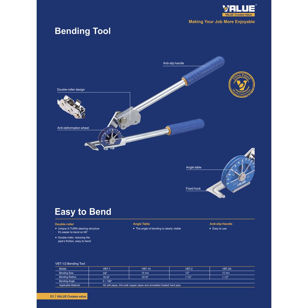 ที่ดัดแป๊บ VALUE VBT-2 1/2 นิ้ว