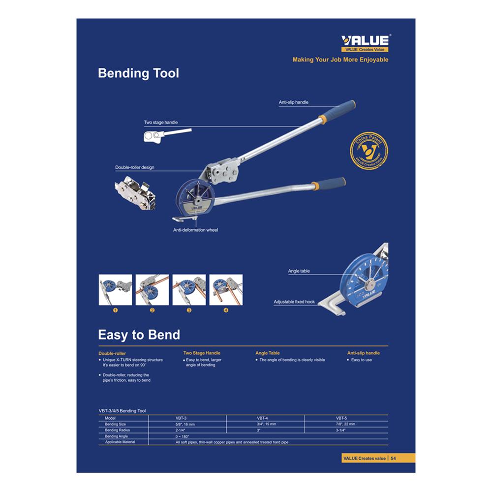 ที่ดัดแป๊บ VALUE VBT-5 7/8 นิ้ว