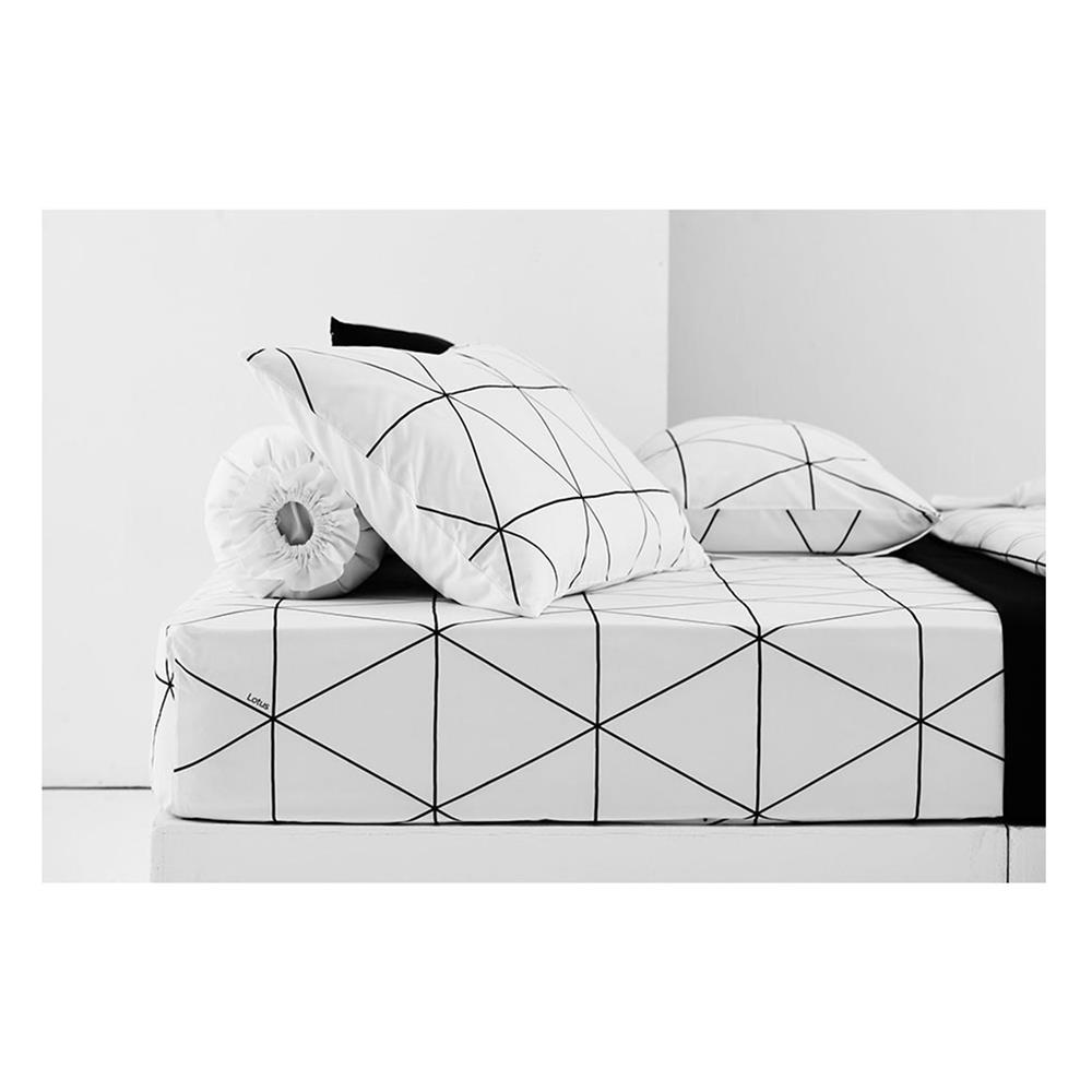 ชุดผ้าปูที่นอน 5 ฟุต 6 ชิ้น LOTUS BLACK&WHITE LI-BW 01W