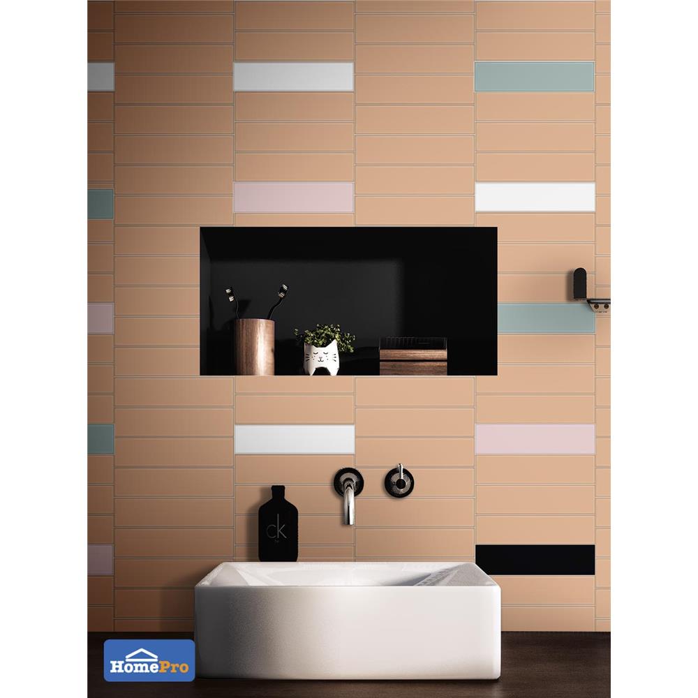 กระเบื้องผนัง 7.5x30 ซม. TARA คลาวดี้ เฟิร์น เบจ 1 ตร.ม.