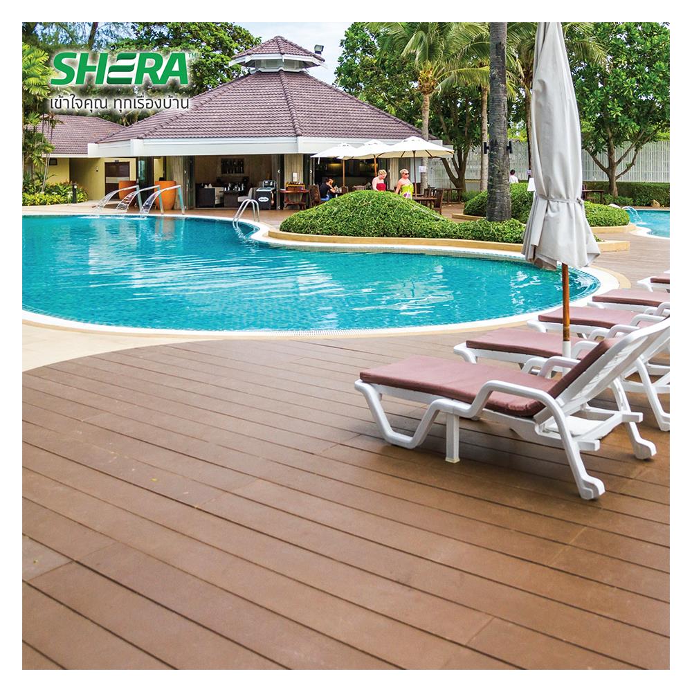 ไม้พื้น SHERA คัลเลอร์ทรู ลายเสี้ยน ขอบวี 15X300X2.5 ซม. สีทรอปิคอล โอ๊ค