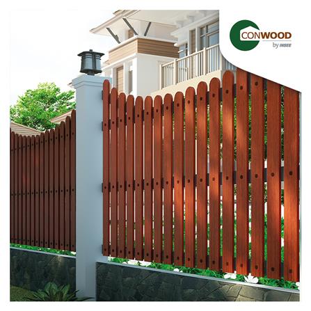 ไม้รั้ว หัวโค้ง CONWOOD พฤกษา หน้า 4 นิ้ว 10X100X1.6 ซม. สีมะฮอกกานี_3