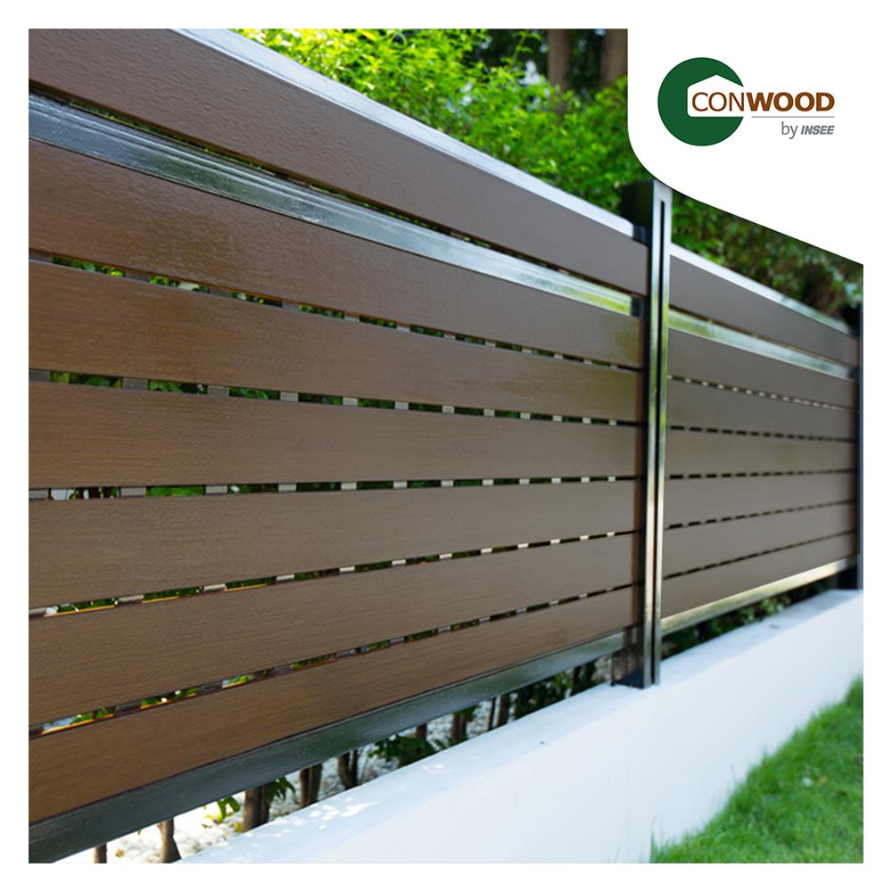 ไม้รั้ว หัวตัด CONWOOD ชัยพฤกษ์ หน้า 4 นิ้ว 10X100X1.6 ซม. สีไม้สัก