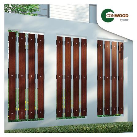 ไม้รั้ว หัวตัด CONWOOD ชัยพฤกษ์ หน้า 4 นิ้ว 10X100X1.6 ซม. สีไม้สัก_4