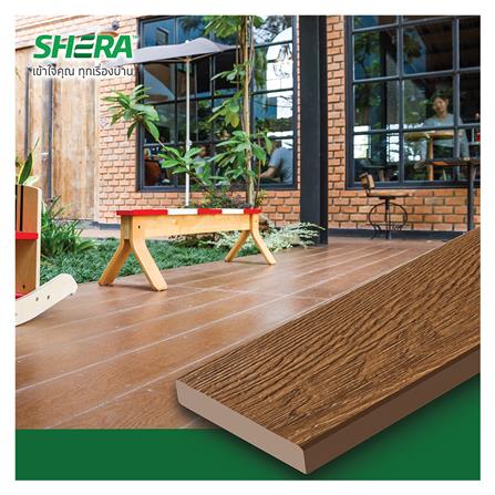 ไม้พื้น SHERA คัลเลอร์ทรู ลายชัยพฤกษ์ ขอบวี 15X300X2.5 ซม. สีน้ำตาลเชสนัท_2