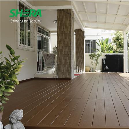 ไม้พื้น SHERA ลายเสี้ยนวี 20x300x2.5 ซม. สีสักทรายทอง_3