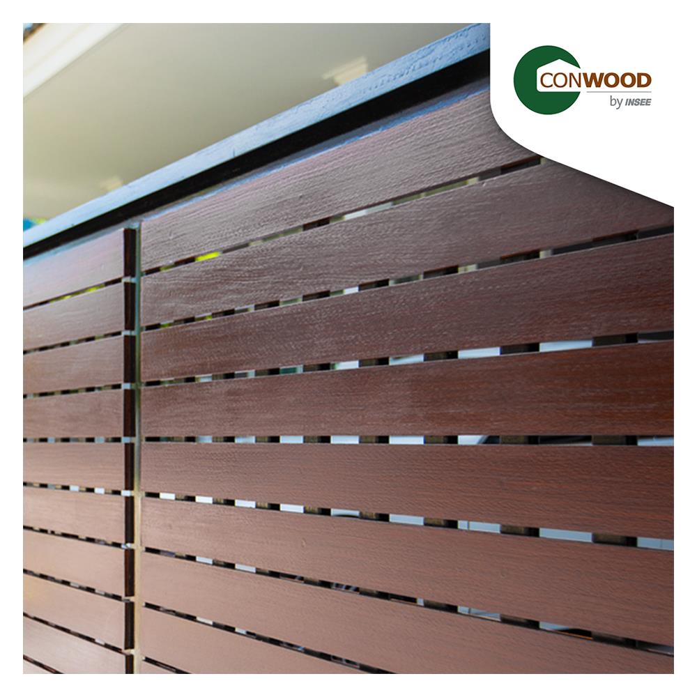 ไม้รั้ว หัวตัด CONWOOD ชัยพฤกษ์ หน้า 4 นิ้ว 10X150X1.6 ซม. สีไม้สัก