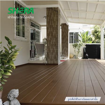 ไม้พื้น SHERA คัลเลอร์ทรู ขอบวี ลายเสี้ยน 15X300X2.5 ซม. สีไม้สักทรายทอง_3