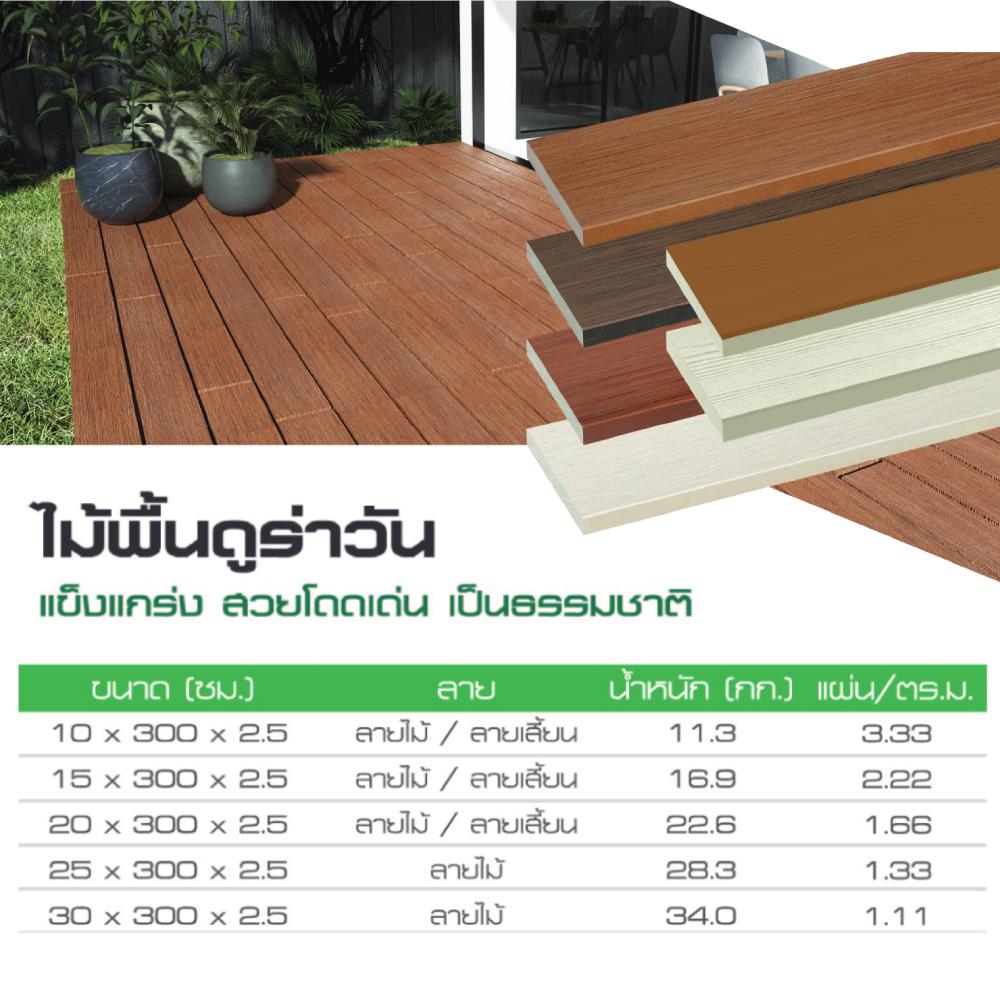 ไม้พื้น DURAONE 15X300X2.5 ซม. สีรองพื้น