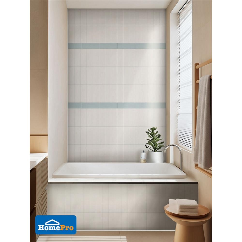 กระเบื้องผนัง 10x30 ซม. TARA เอมบอสโฟล์ท ไวท์