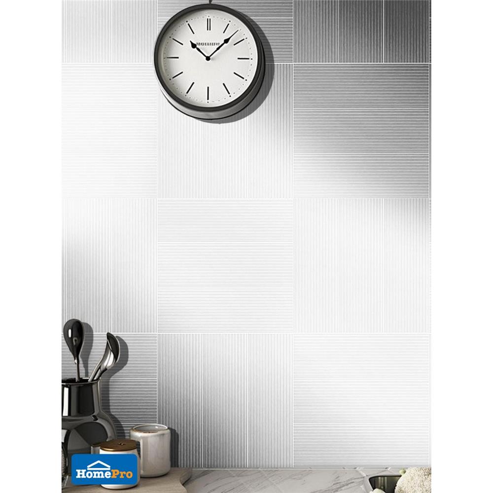 กระเบื้องผนัง 10x30 ซม. TARA เอมบอสโฟล์ท ไวท์