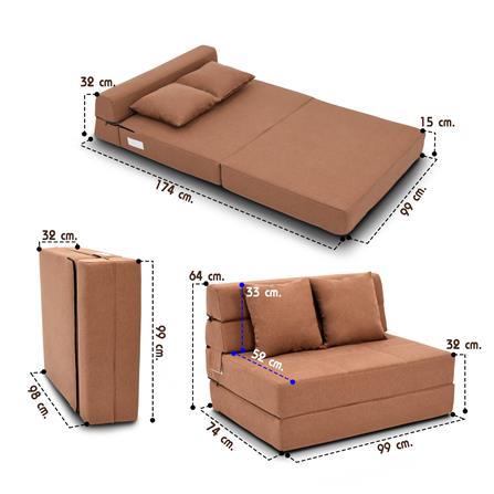 โซฟาเบด THAIBULL OLT501-100 สีน้ำตาล_6