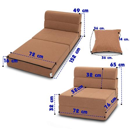 โซฟาเบด THAIBULL OLT501-72 สีน้ำตาล_9