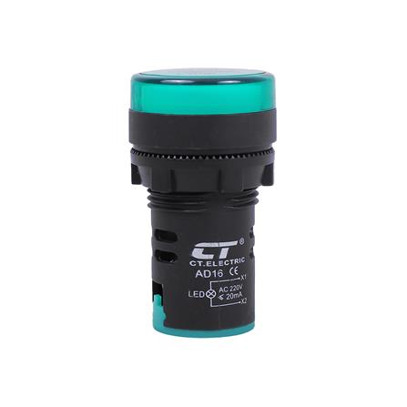 ไพลอตแลมป์ LED CT ELECTRIC AD16 GN 220 โวลต์ 25 มม. สีเขียว_1