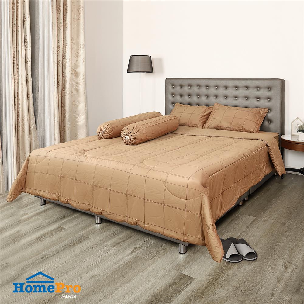 ชุดผ้าปูที่นอน 5 ฟุต 6 ชิ้น HOME LIVING STYLE KANA สีน้ำตาล_1