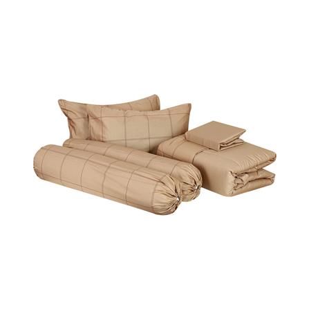 ชุดผ้าปูที่นอน 5 ฟุต 6 ชิ้น HOME LIVING STYLE KANA สีน้ำตาล_2