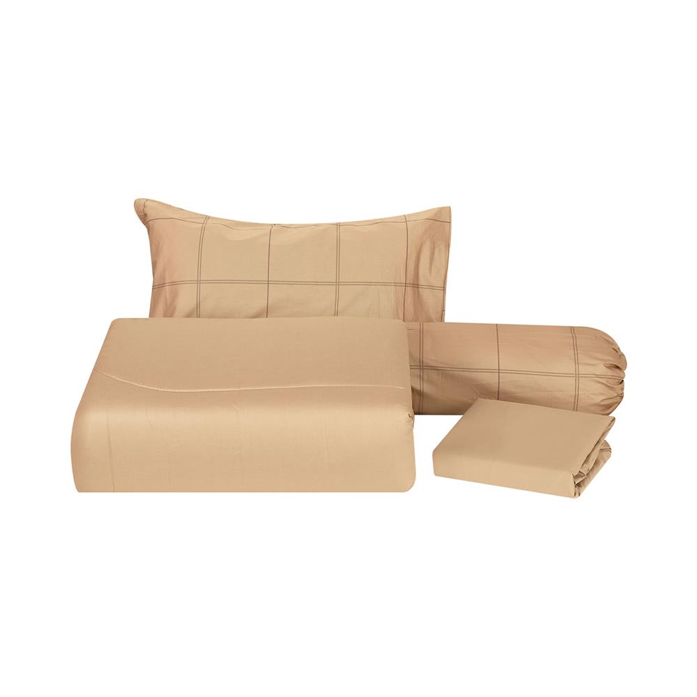 ชุดผ้าปูที่นอน 3.5 ฟุต 4 ชิ้น HOME LIVING STYLE KANA สีน้ำตาล