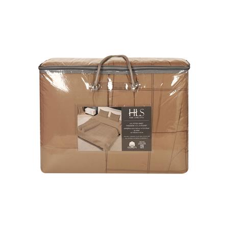 ชุดผ้าปูที่นอน 6 ฟุต 6 ชิ้น HOME LIVING STYLE KANA สีน้ำตาล_5