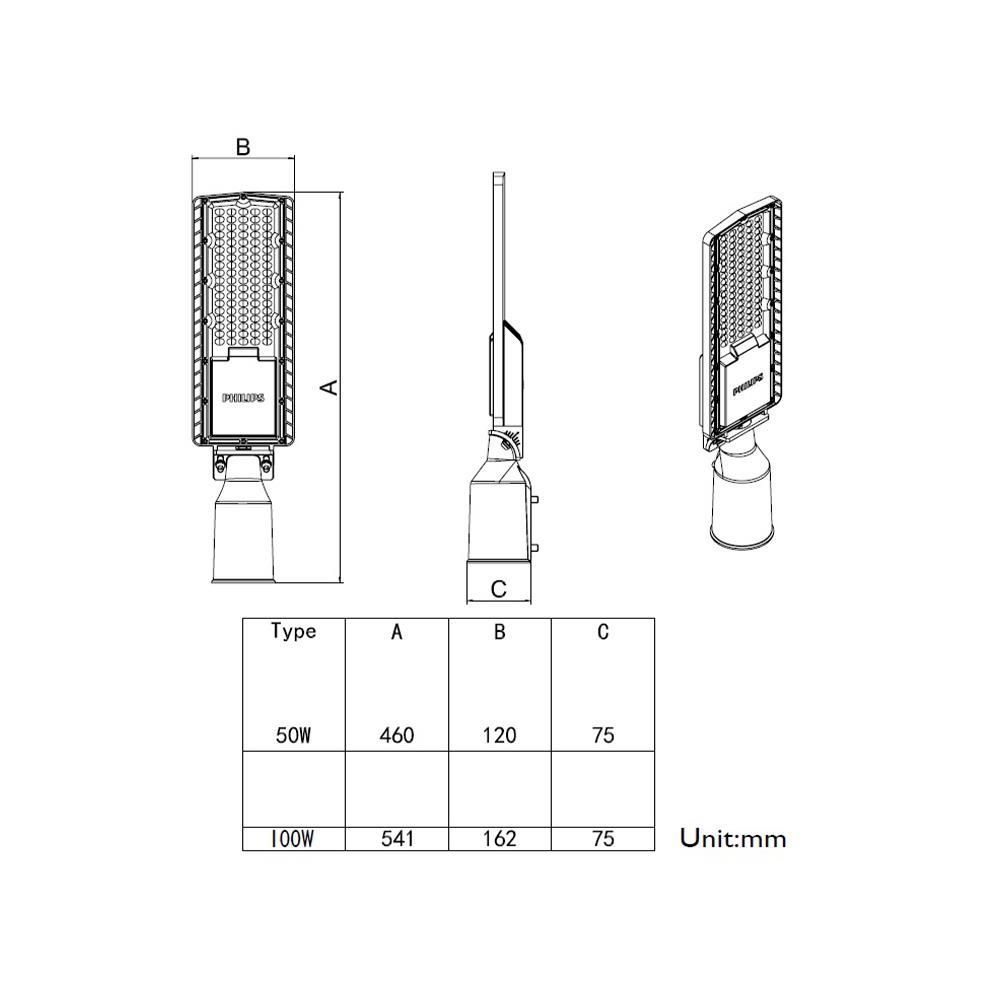ไฟถนน LED PHILIPS BRP121 50 วัตต์ DAYLIGHT สีเทา