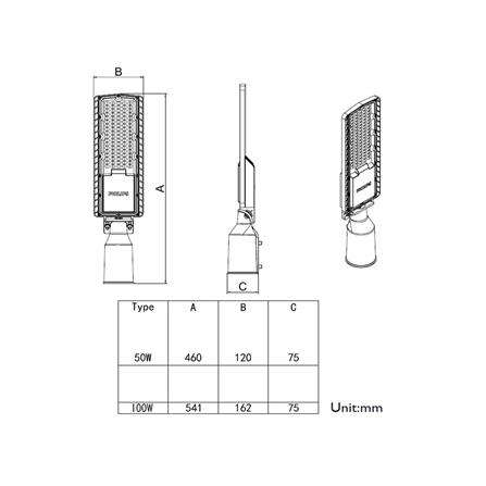 ไฟถนน LED PHILIPS BRP121 50 วัตต์ DAYLIGHT สีเทา_5