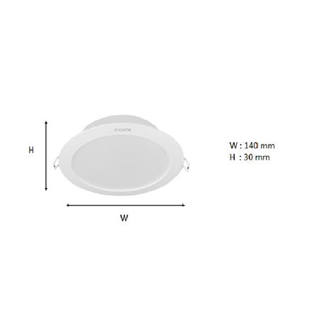 ดาวน์ไลท์ LED ECOLINK 5 นิ้ว 10 วัตต์ WARM WHITE สีขาว_5