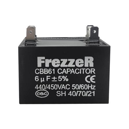 คาปาซิเตอร์พัดลม FREZZER 6 uF (ไมโครฟารัด)