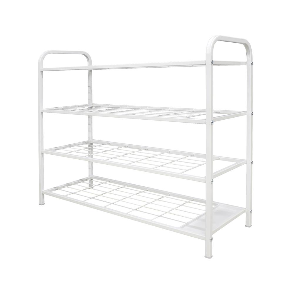 ชั้นวางรองเท้า 4 ชั้น พร้อมที่เก็บร่ม STACKO NOBLE 80x30x68 ซม. สีขาว