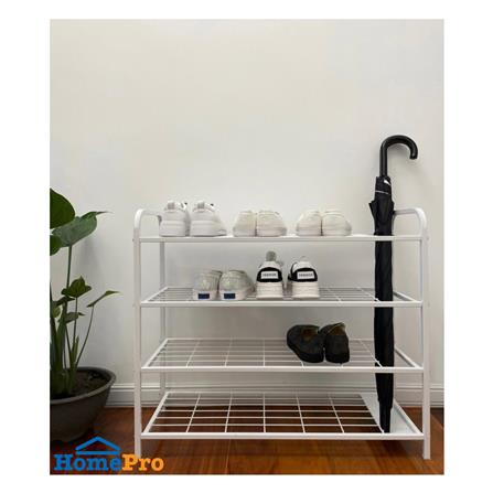 ชั้นวางรองเท้า 4 ชั้น พร้อมที่เก็บร่ม STACKO NOBLE 80x30x68 ซม. สีขาว_3