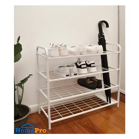 ชั้นวางรองเท้า 4 ชั้น พร้อมที่เก็บร่ม STACKO NOBLE 80x30x68 ซม. สีขาว_4