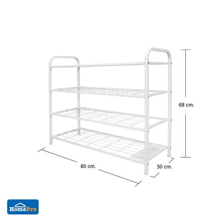 ชั้นวางรองเท้า 4 ชั้น พร้อมที่เก็บร่ม STACKO NOBLE 80x30x68 ซม. สีขาว_6
